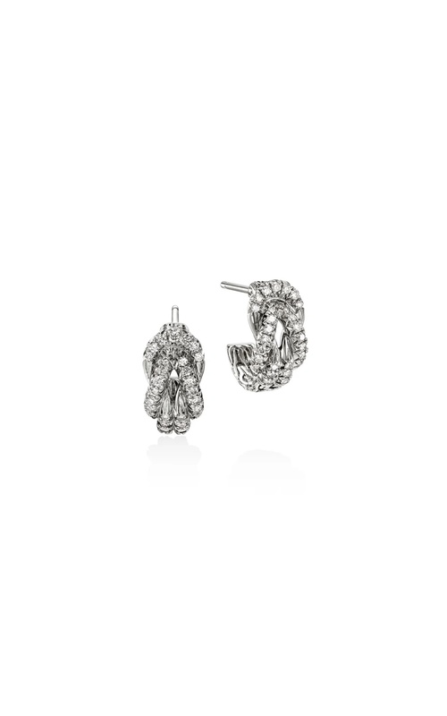 JOHN HARDY DIAMOND PAVE HOOP EARRINGS