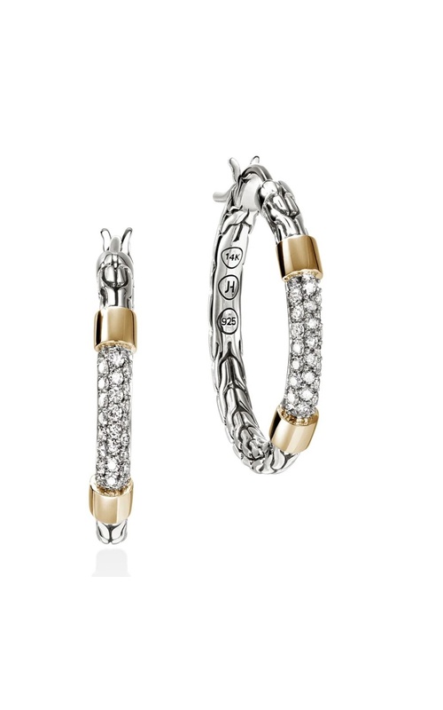 JOHN HARDY DIAMOND HOOP EARRINGS