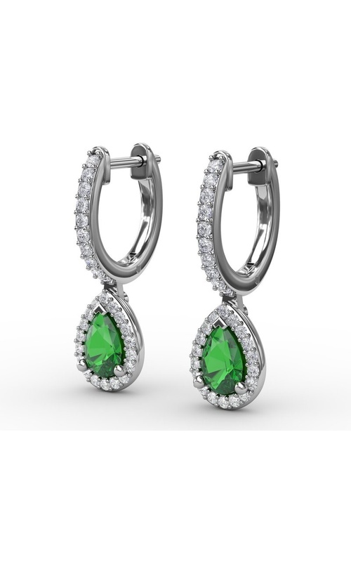 FANA EMERALD AND DIAMOND DROP EARRINGS