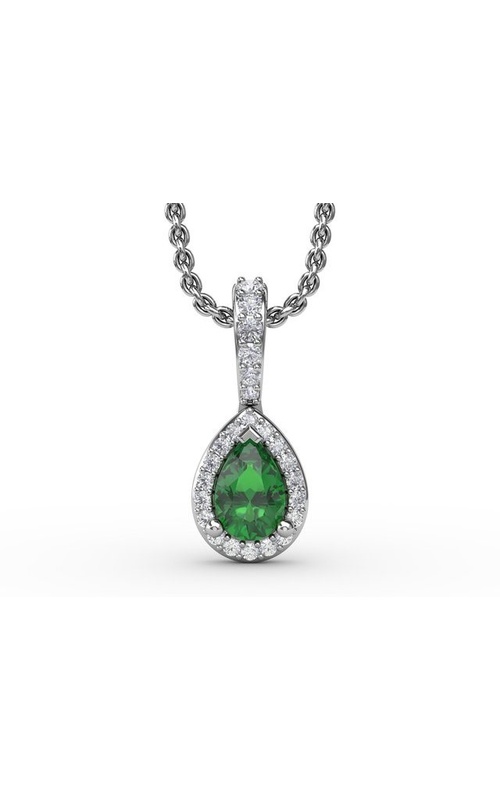 FANA EMERALD AND DIAMOND DROP PENDANT