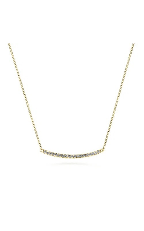DIAMOND CURVED BAR STATION NECKLACE