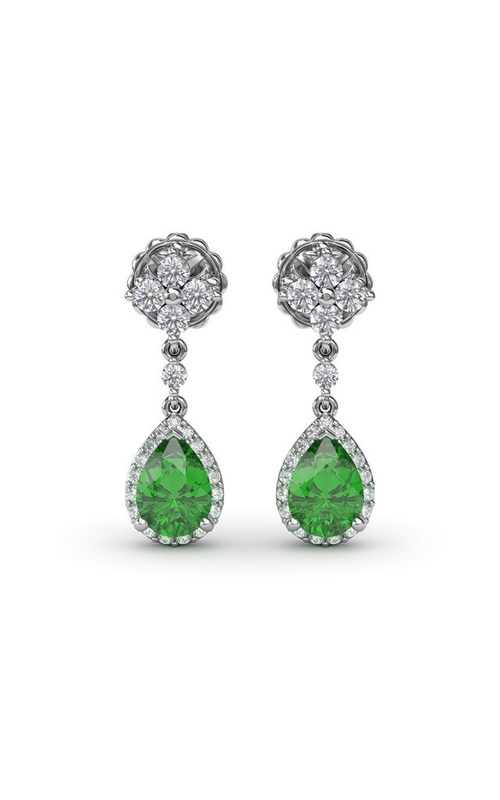 FANA EMERALD AND DIAMOND DROP EARRINGS