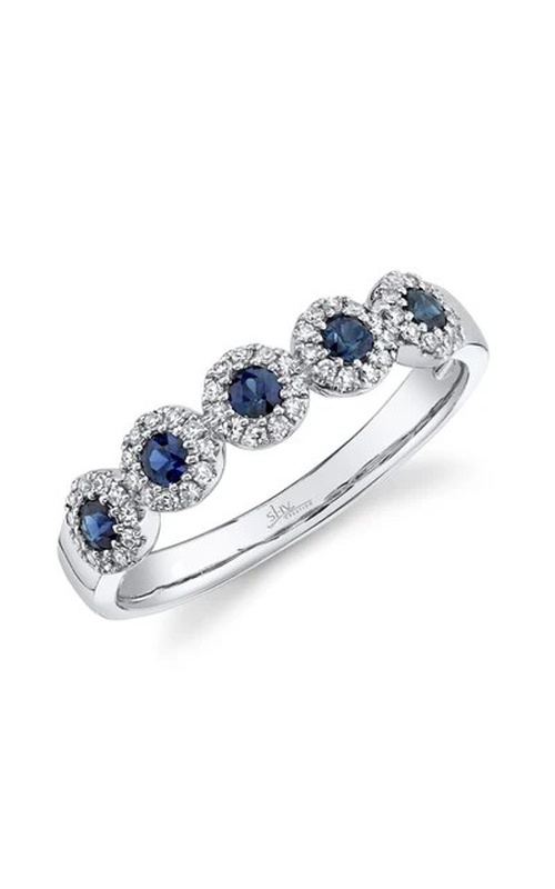SAPPHIRE AND DIAMOND 5 STONE BAND