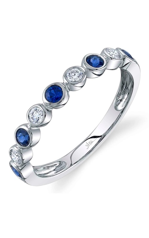 SAPPHIRE AND DIAMOND 9 STONE BAND