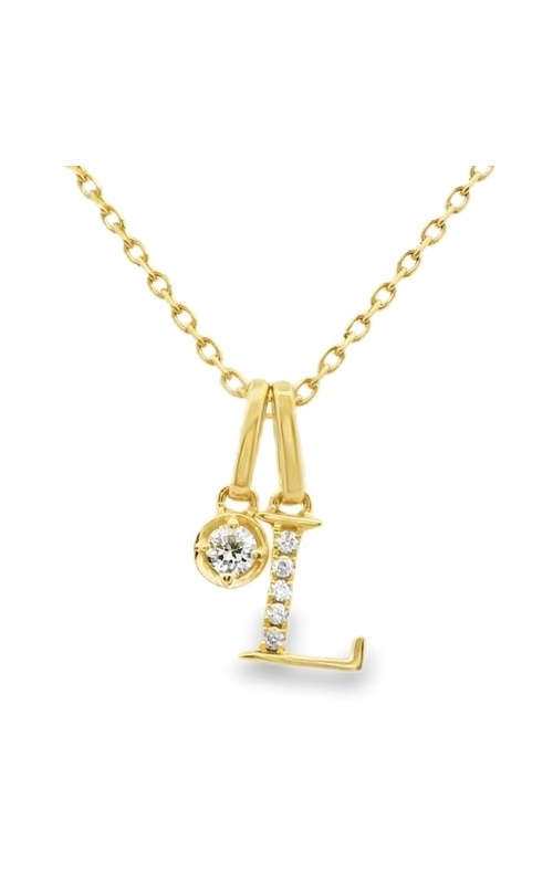 FREDERIC SAGE DIAMOND INITIAL L AND SOLITAIRE CHARM PENDANT