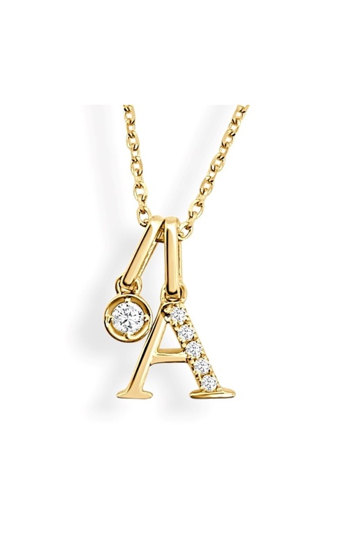 FREDERIC SAGE DIAMOND INITIAL A AND SOLITAIRE CHARM PENDANT