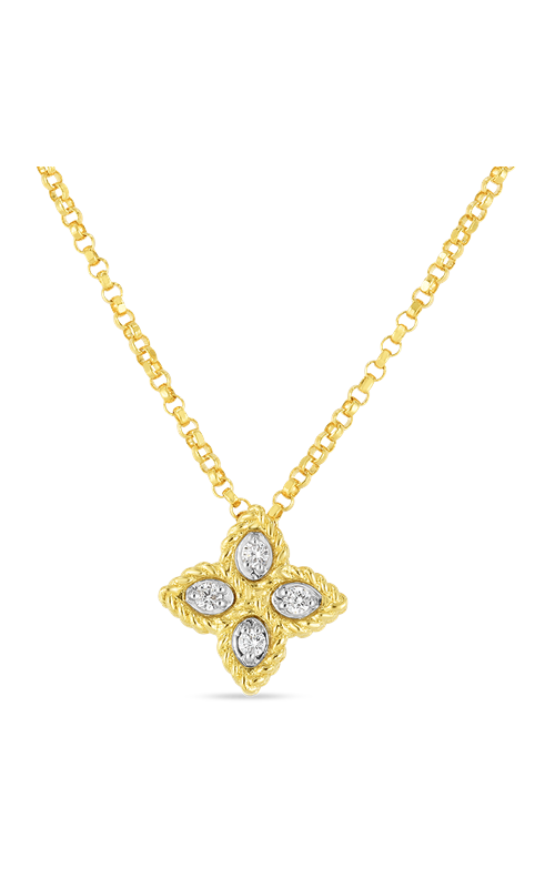 ROBERTO COIN DIAMOND SMALL FLOWER SLIDE PENDANT