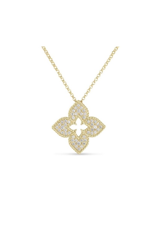 ROBERTO COIN DIAMOND PAVE MEDIUM FLOWER SLIDE PENDANT