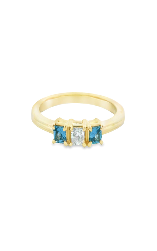 YOGO SAPPHIRE AND DIAMOND 3-STONE BAND