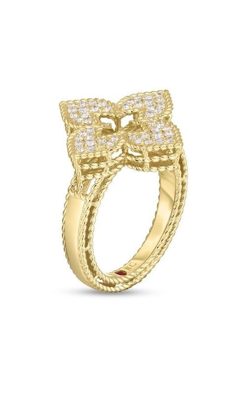ROBERTO COIN DIAMOND PAVE MEDIUM FLOWER RING
