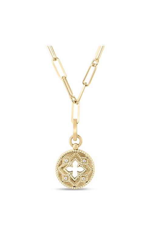 ROBERTO COIN DIAMOND SMALL MEDALLION PENDANT