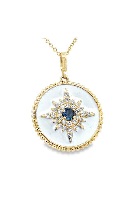 YOGO SAPPHIRE AND DIAMOND MEDALLION PENDANT