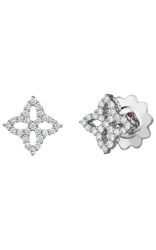 ROBERTO COIN DIAMOND OUTLINE SMALL FLOWER STUD EARRINGS