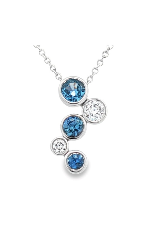 YOGO SAPPHIRE AND DIAMOND CASCADE DROP PENDANT