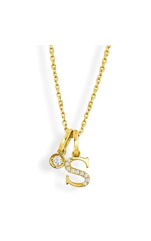 FREDERIC SAGE DIAMOND INITIAL S AND SOLITAIRE CHARM PENDANT