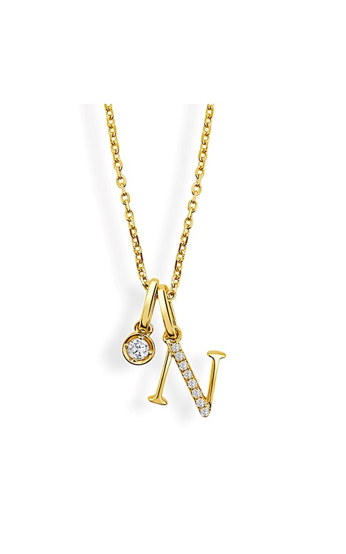 FREDERIC SAGE DIAMOND INITIAL N AND SOLITAIRE CHARM PENDANT