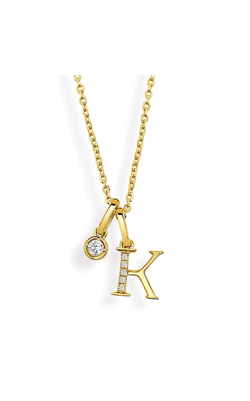FREDERIC SAGE DIAMOND INITIAL K AND SOLITAIRE CHARM PENDANT