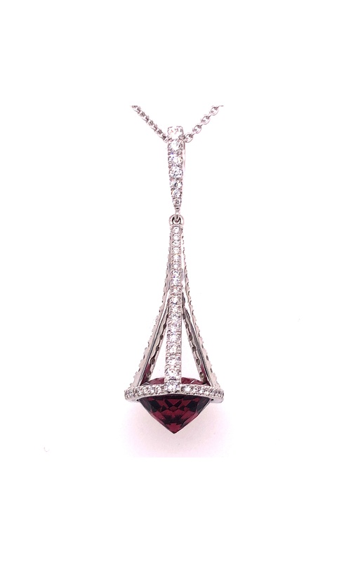 CHARLES KRYPELL GARNET AND DIAMOND DROP PENDANT