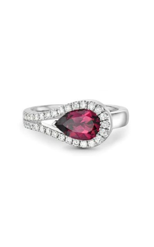 CHARLES KRYPELL GARNET AND DIAMOND LASSO RING