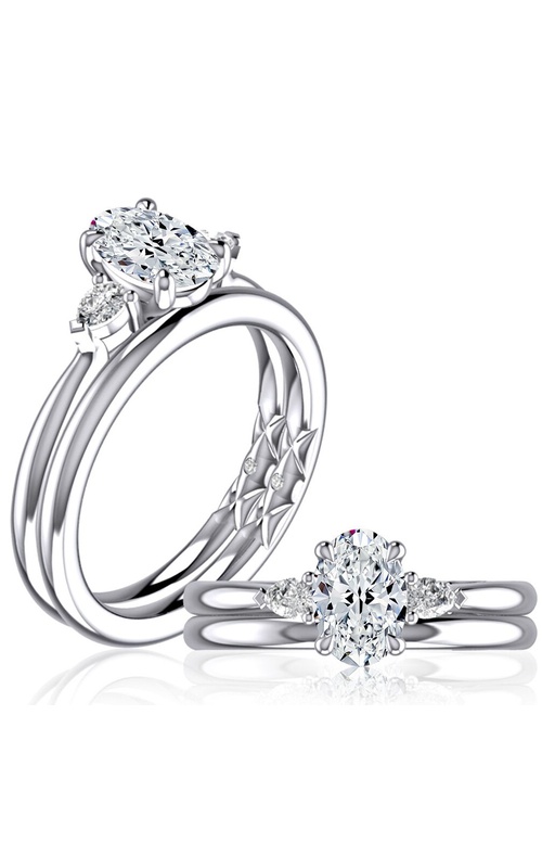 A JAFFE DIAMOND 3-STONE SEMI MOUNT