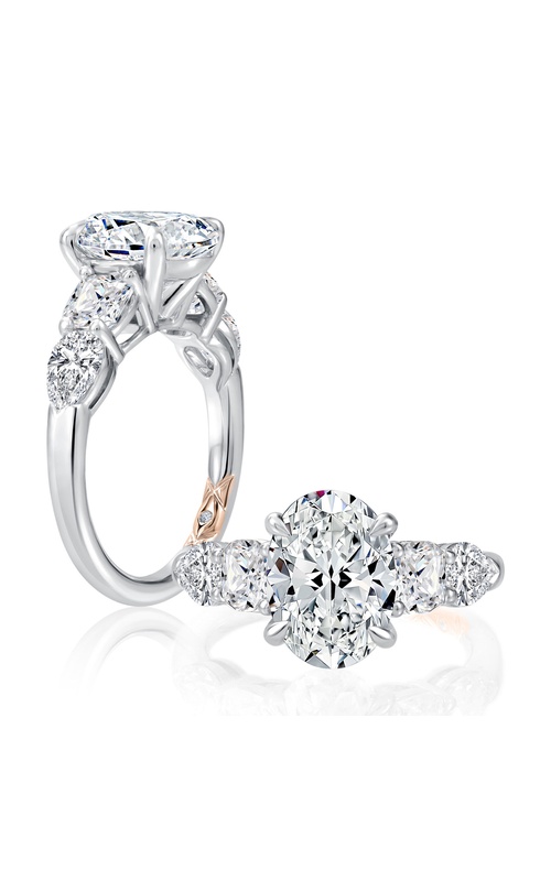 A JAFFE DIAMOND 3-STONE ENGAGEMENT RING