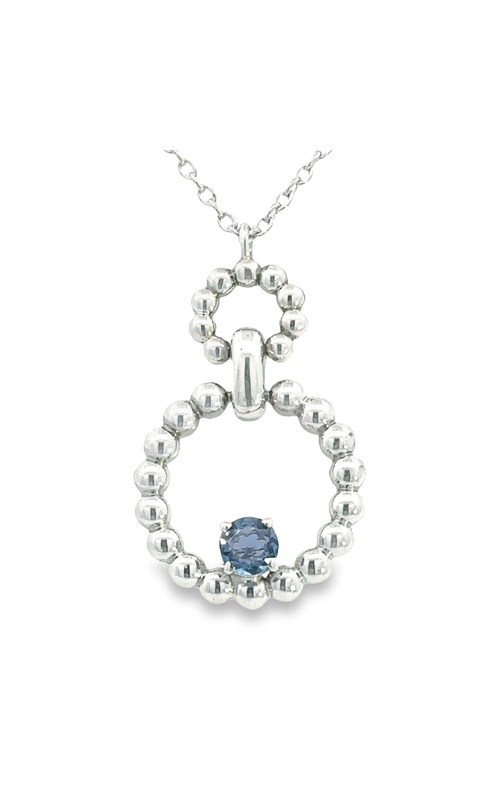 YOGO SAPPHIRE BEADED CIRCLE DROP PENDANT