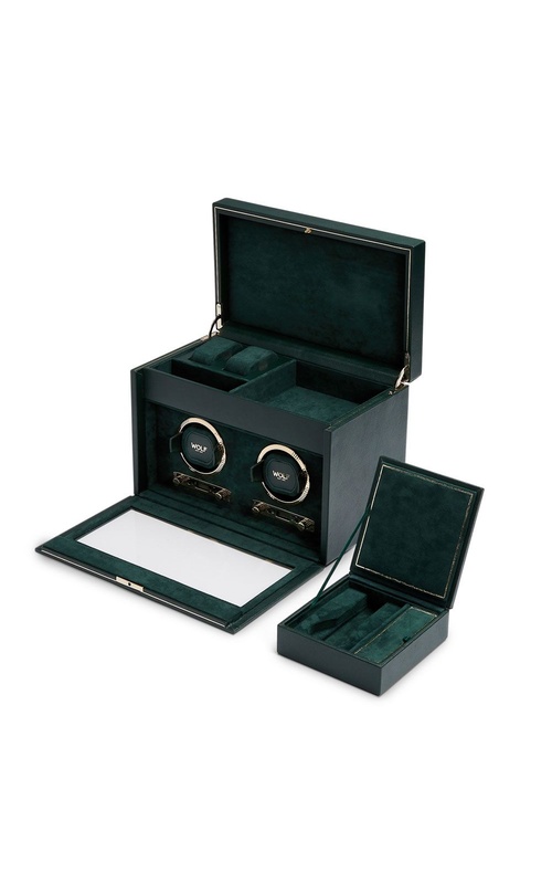 BRITISH RACING DOUBLE WATCH WINDER W/STORAGE
