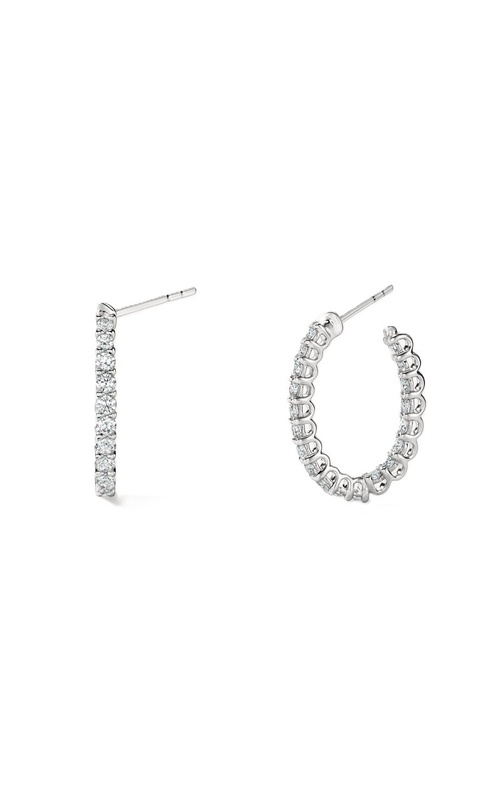 7/8CTW HEARTS ON FIRE DIAMOND SMALL ROUND INSIDE/OUTSIDE HOOP EARRINGS