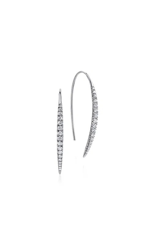 DIAMOND THREADER HOOP EARRINGS