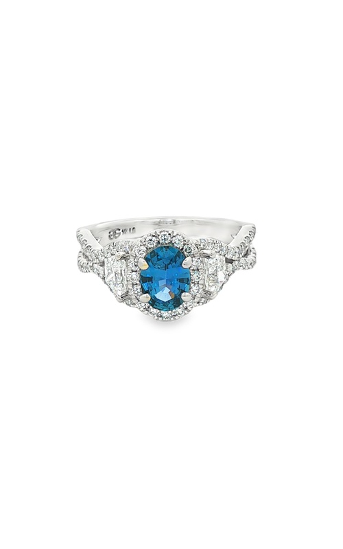 YOGO SAPPHIRE AND DIAMOND 3-STONE RING