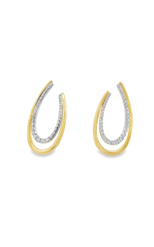 CHARLES KRYPELL DIAMOND DOUBLE J HOOP EARRINGS
