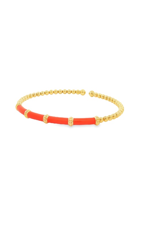 ORANGE ENAMEL BAR STATION BANGLE BRACELET
