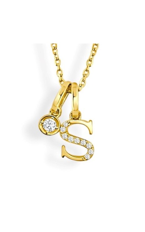FREDERIC SAGE DIAMOND INITIAL S AND SOLITAIRE CHARM PENDANT