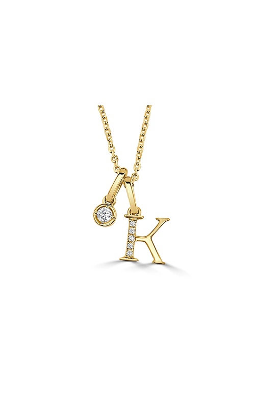 FREDERIC SAGE DIAMOND INITIAL K AND SOLITAIRE CHARM PENDANT