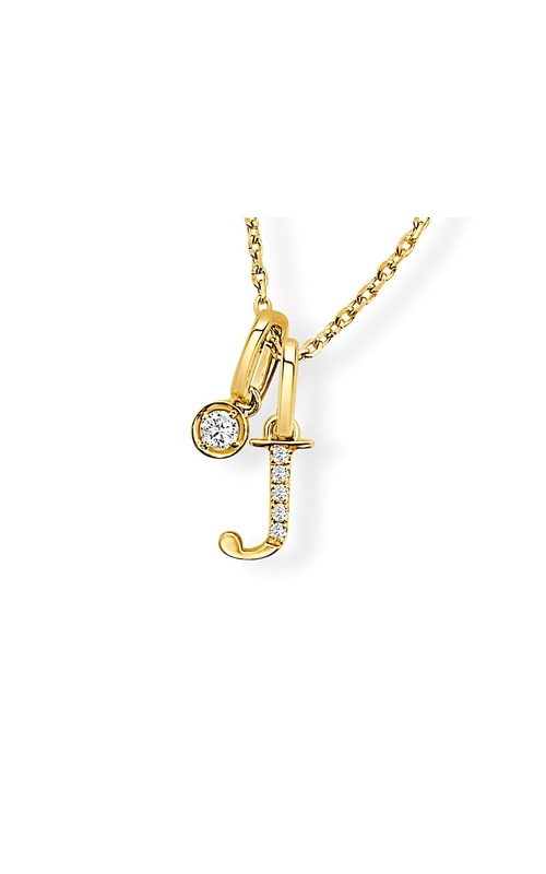 FREDERIC SAGE DIAMOND INITIAL J AND SOLITAIRE CHARM PENDANT