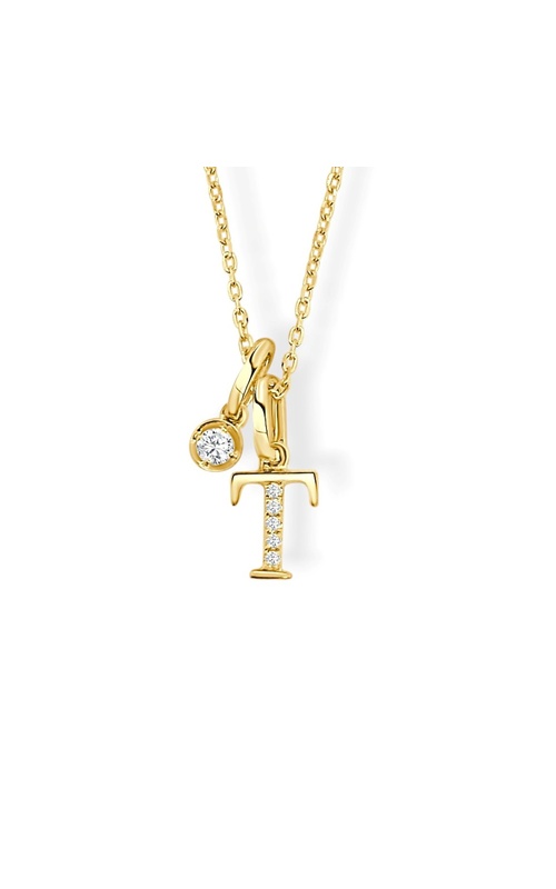 FREDERIC SAGE DIAMOND INITIAL AND SOLITAIRE CHARM PENDANT