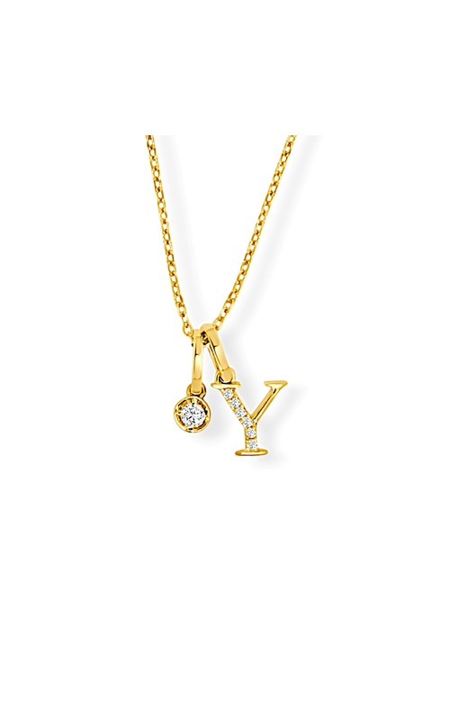 FREDERIC SAGE DIAMOND INITIAL Y AND SOLITAIRE CHARM PENDANT