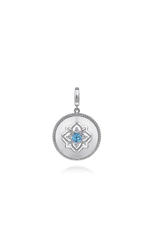 TOPAZ AND SAPPHIRE MEDALLION PENDANT
