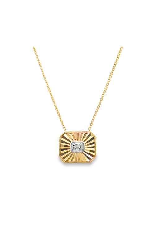 FREDERIC SAGE DIAMOND MEDIUM BELLA FLUTED RECTANGLE SLIDE PENDANT