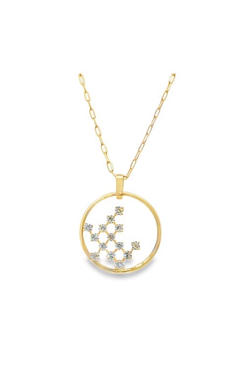 ROUND OPEN DIAMOND PIXEL PENDANT