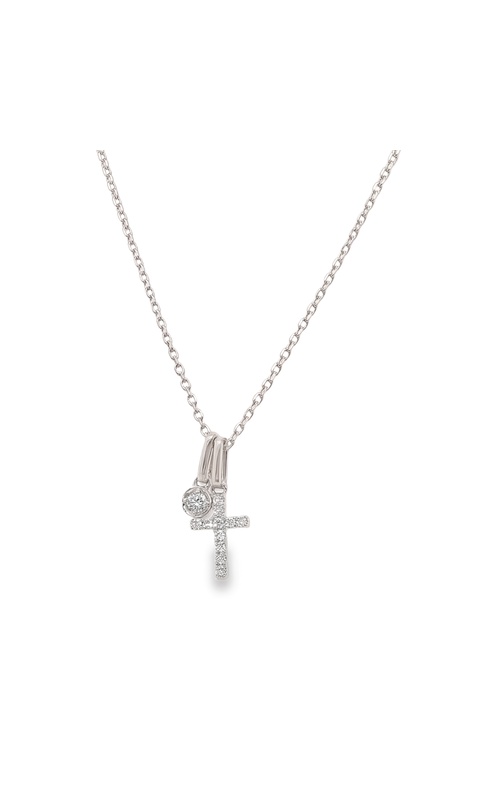 FREDERIC SAGE DIAMOND CROSS AND ROUND CHARM PENDANT