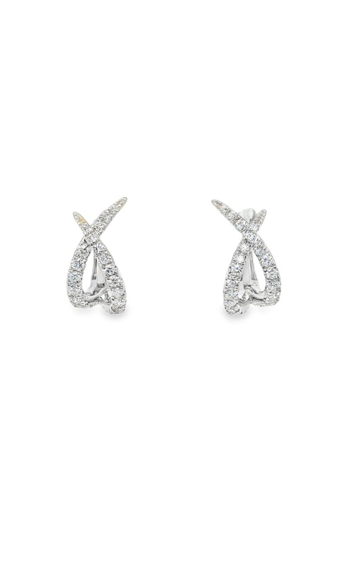 FREDERIC SAGE DIAMOND OPEN TWIST HUGGIE HOOP EARRINGS