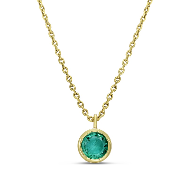 Bezel-set Emerald Pendant