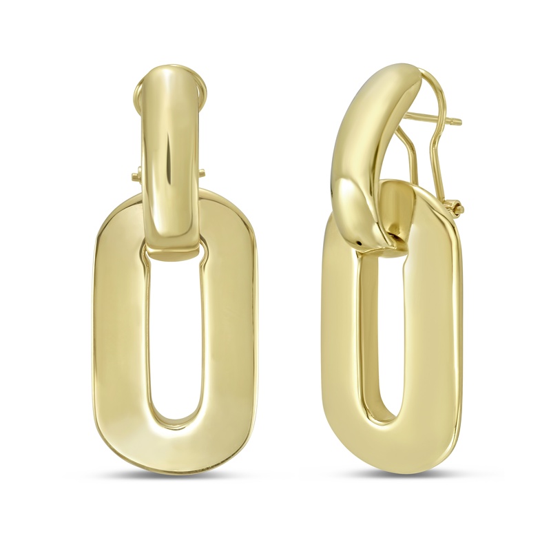 Soft Rectangular Link Drop earring