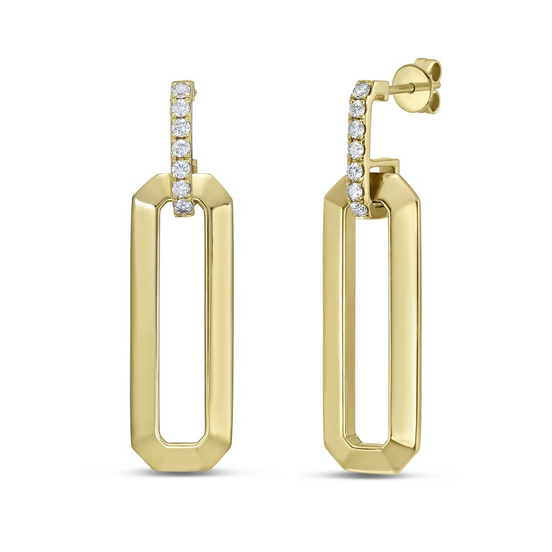 Elongated Rectangular Link Drop Earring
