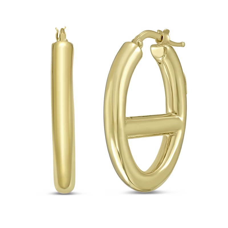 Anchor Link Hoop Earring