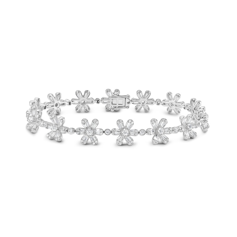 Diamond Flower Straight Line Bracelet