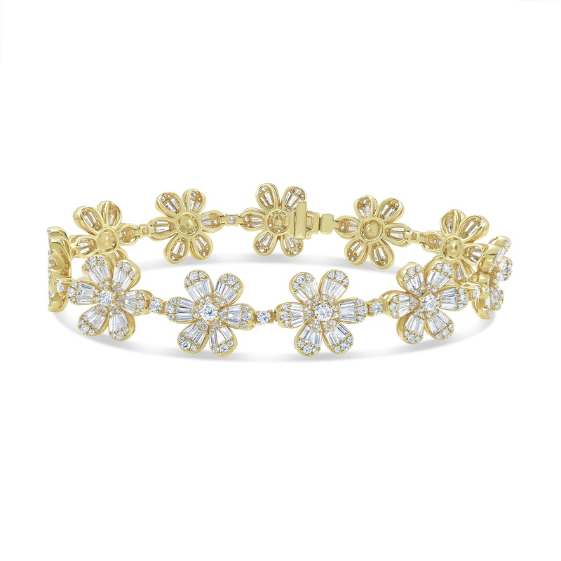 Diamond Flower Straight Line Bracelet
