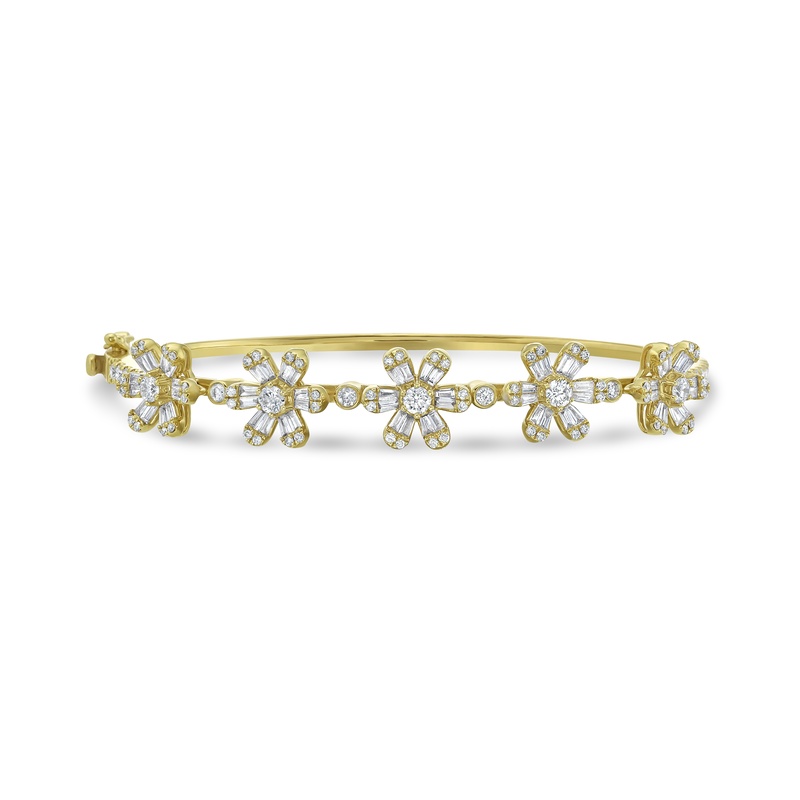 Diamond Flower Bangle