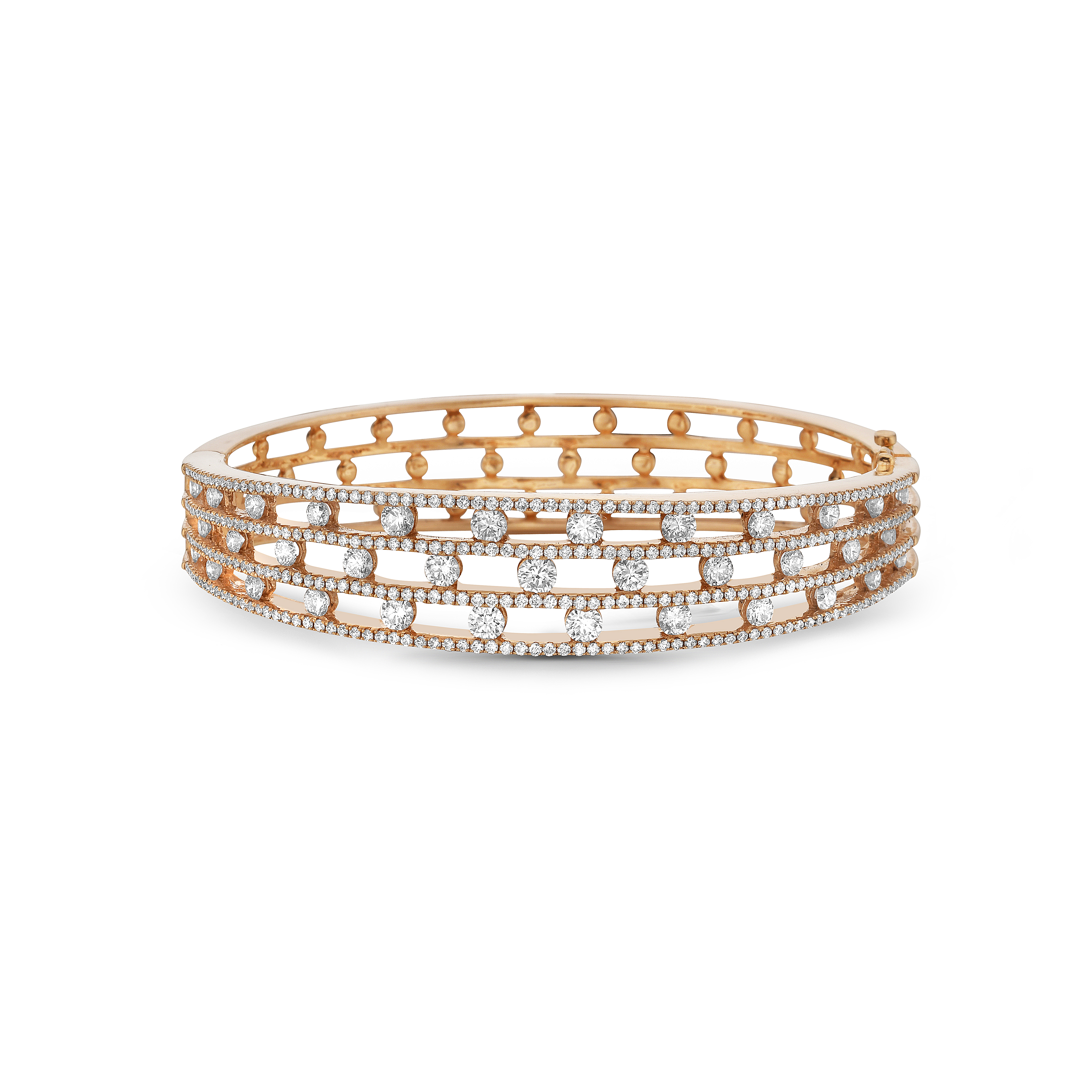 Triple Row Floating Diamond Bangle
